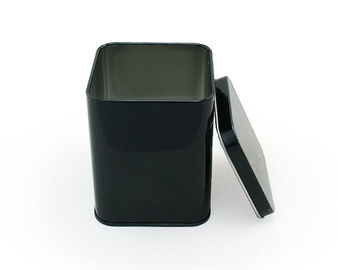 Porcellana contenitore per stoccaggio sciolto del tè, latte del contenitore di latta del quadrato nero del metallo di 68x68x89mm di stoccaggio del metallo fornitore